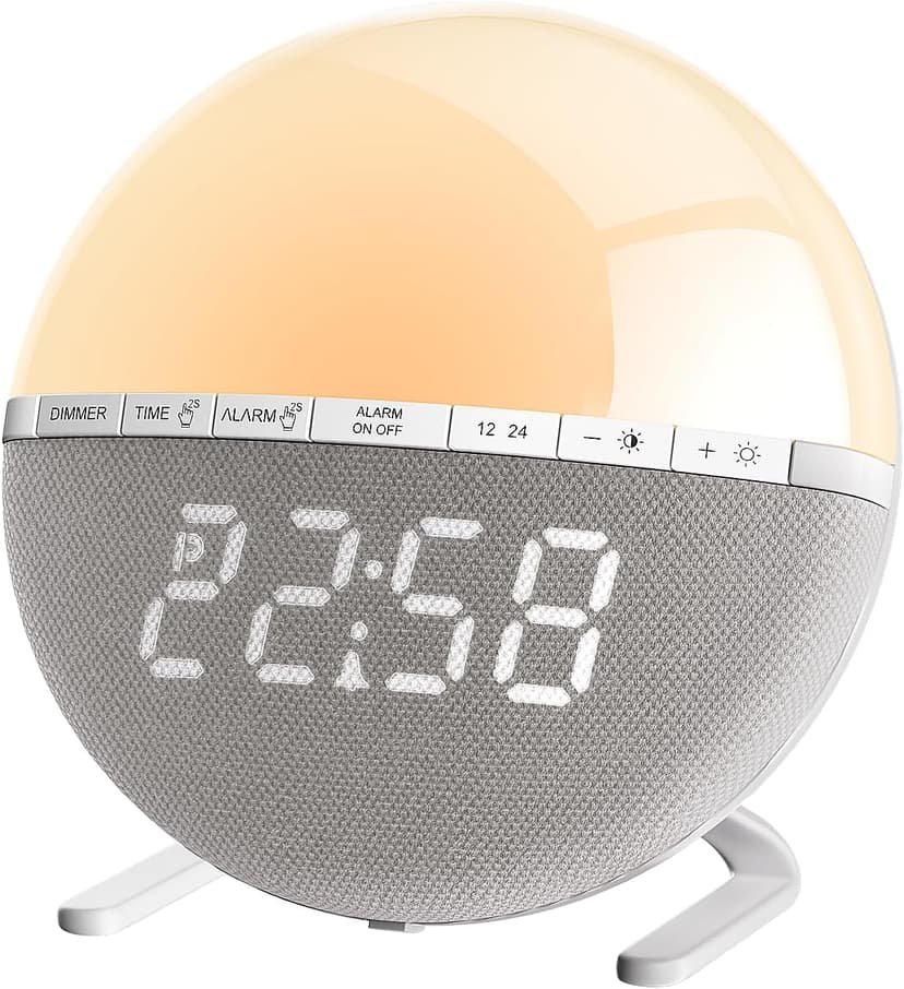 Tranquee Sunrise Alarm Clock for Bedrooms – Gentle Wake Up Light with Soothing Night Light & Ambient Sounds, Alarm Clock for Heavy Sleepers, Shift Workers, Kids & Adult, Relaxing Bedside Lamp Gift