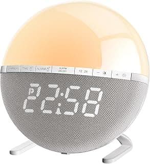 Tranquee Sunrise Alarm Clock for Bedrooms – Gentle Wake Up Light with Soothing Night Light & Ambient Sounds, Alarm Clock for Heavy Sleepers, Shift Workers, Kids & Adult, Relaxing Bedside Lamp Gift