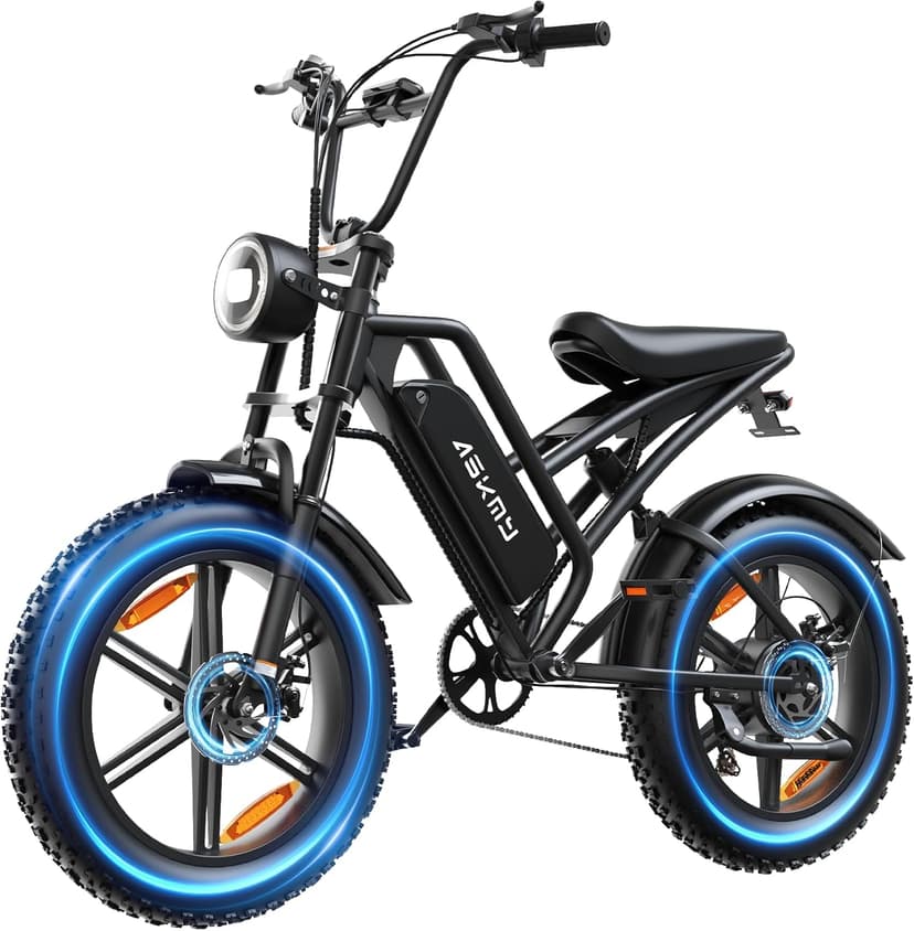 Electric Mountain Bike for Adults, 1500W Peak Motor Ebike, 28 MPH and 60 Miles PAS Range, 20 Inch Fat Tire Dirt E Bike for All-Terrain, 7 Speed, Electric Bicycles with 48V 15Ah Removable Battery