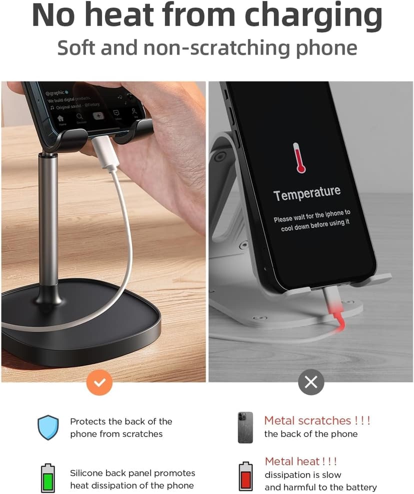 Office Gifts for Women, iPhone Stand, Gadgets for Men, Office Decor, Gaming Desk Accessories for Samsung Fold 8, Switch, iPad LISEN Cell Phone Stand Phone Holder for Desk, Office Decor Gadgets for Men B07Z82895W