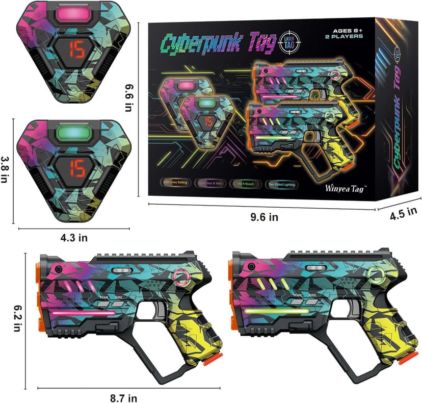 Laser Tag Set of 2, Lazer Tag Game for Kids Indoor & Outdoor Play, Gift Ideas for Kids Teens and Adults, Cool Toys for Teenage Ages 8 9 10 11 12+Year Old Boy & Girls B0C3QX5ZSX
