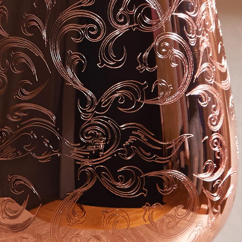 Sky Fish Stemless Stainless Steel Etching Wine Glasses,18 oz Copper Plated,Set Of 4 B07XQ6FS41