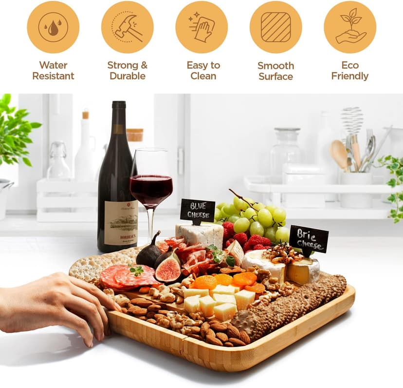 Charcuterie Board Gift Set - Bamboo Cheese Board and Knife Set - Housewarming Gifts for New Home, Wedding Gifts for Couples 2025, Bridal Shower Gifts, Birthday Gifts for Women
