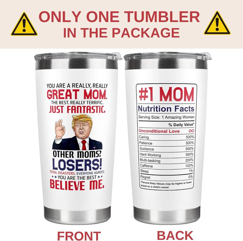 Gifts for Mom from Daughter Son - Christmas Gifts for Mom Wife - Birthday, Christmas, Valentines Day Gift for Moms - Gift for Mama, Moms, Mother - 20 Oz Stainless Steel White Tumbler