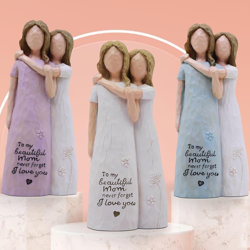 Birthday Gifts for Mom,Mother of The Bride Gift,Christmas Mothers Day,Mother Daughter Statue Mom Birthday Gifts from Daughter,Gifts for Mom Hand-Painted Figurines B0D9QCPWTW
