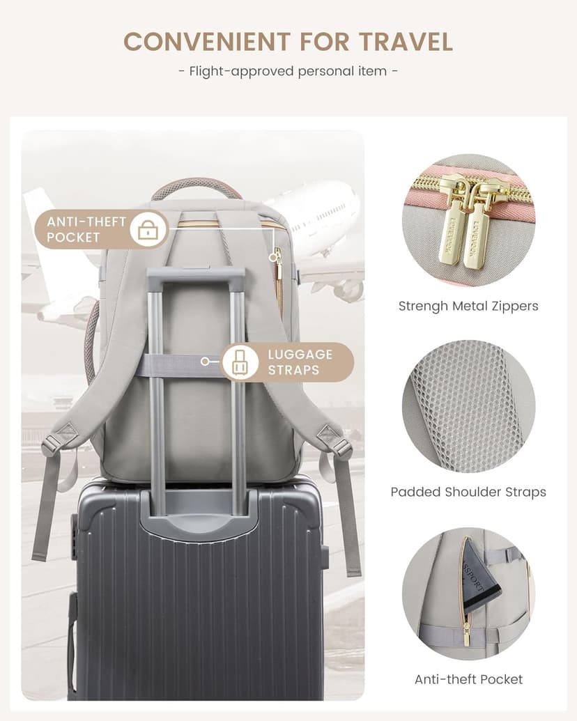 LOVEVOOK Large Travel Backpack for Women, 40L TSA Approved Backpack with 3 Packing Cubes, Personal Item Bag Fits 17" Laptop, Water-resistant Carry On Bag for Airplanes