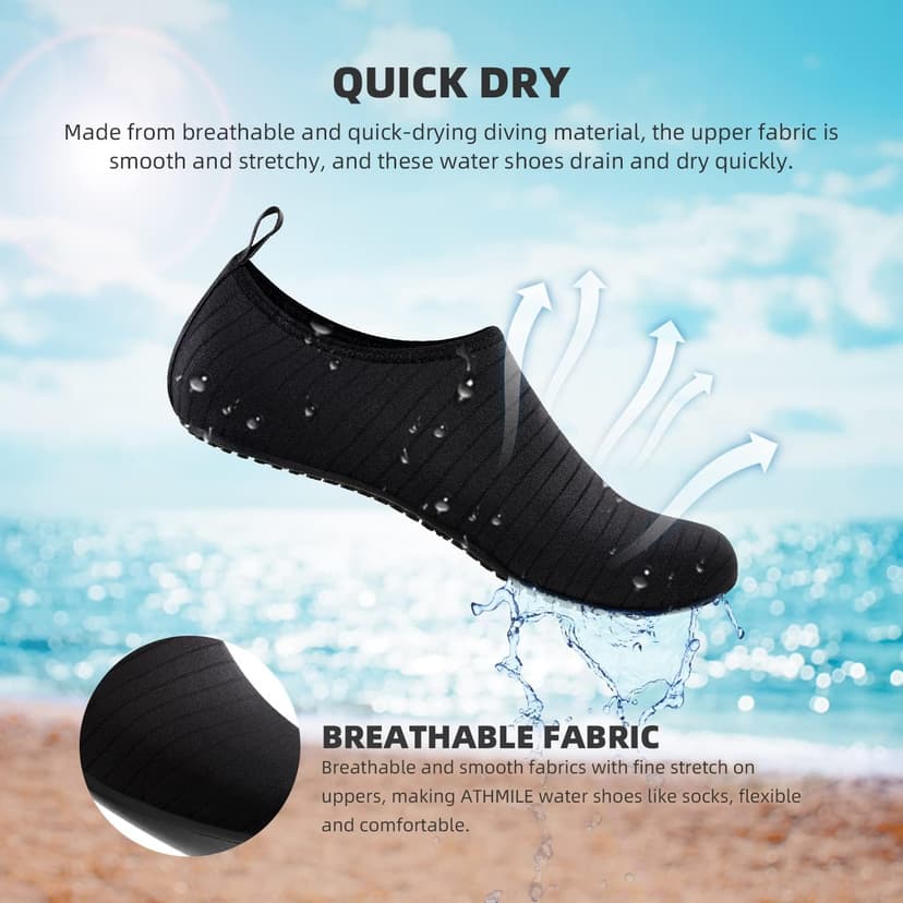Water Shoes for Women Men Quick-Dry Aqua Socks Swim Beach Outfits Barefoot Yoga Exercise Wear Sport Accessories Pool Camping Must Haves River Hiking Adult Youth Size