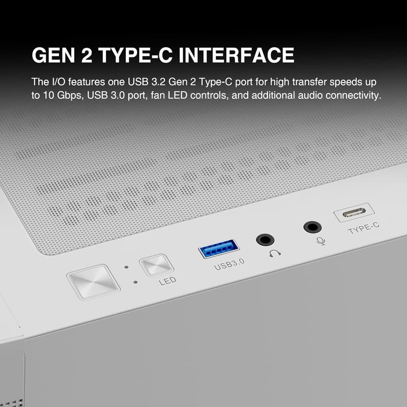 GAMDIAS White ATX Mid Tower Computer Case Tempered Glass, Gaming PC Case Support Dual 360mm AIO/Radiator, 7x120mm Case Fans (4X 120mm Built-in), 420mm GPU/VGA, USB3.0X 2, Type C x1, 170mm CPU Cooler