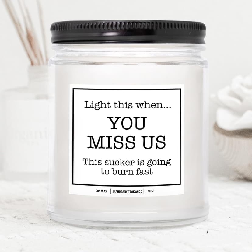 You Nique Designs Moving Away Candle 9 oz - Goodbye Gifts for Friends, Neighbors, Farewell Candles for People Moving, Going Away Gifts for Someone Moving Away (Mahogany Teakwood)