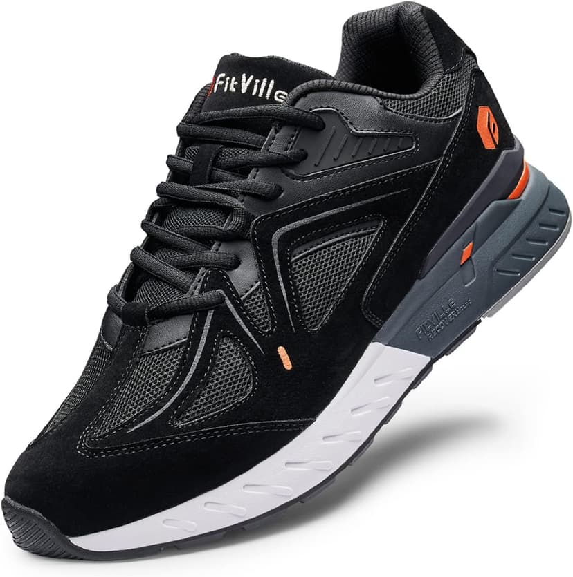 FitVille Extra Wide Walking Shoes for Men Wide Width Sneakers for Flat Feet Heel Pain Relief - Rebound Core