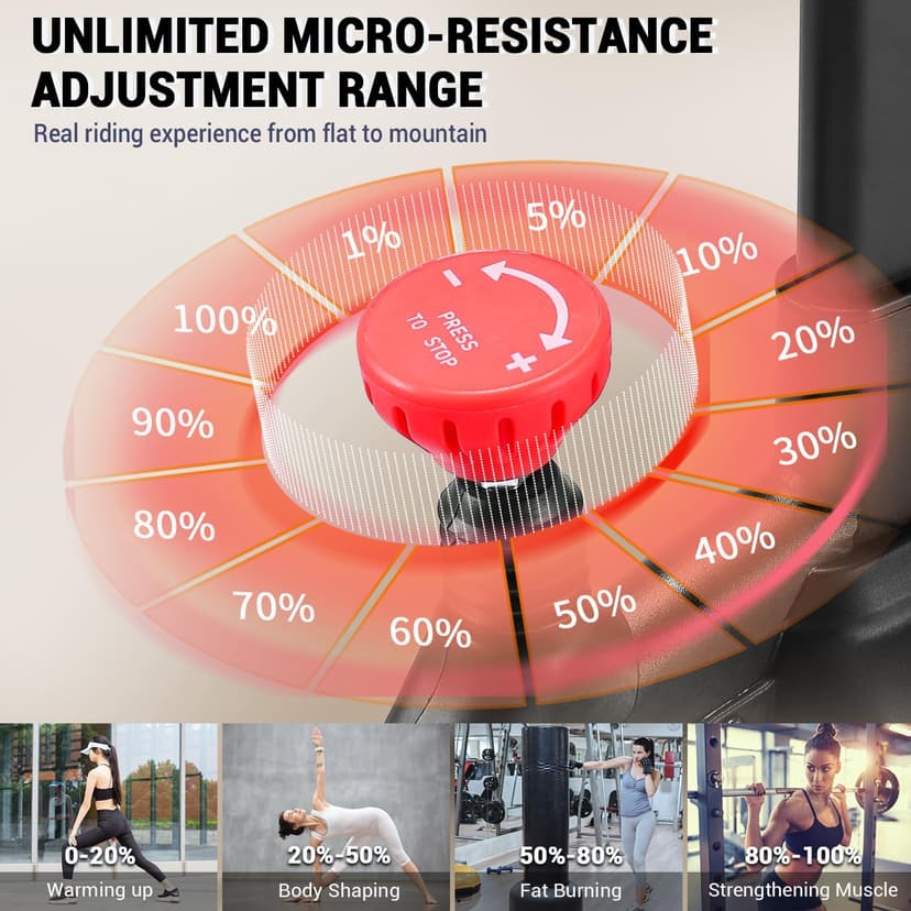 Exercise Bike, WENOKER Stationary Bike for Home, Indoor Bike with Silent Belt Drive, Heavy Flywheel, Comfortable Seat Cushion and Upgraded Digital Display