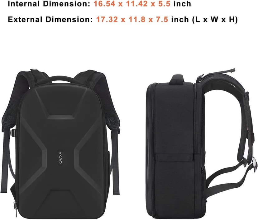 15-16 inch Waterproof Hardshell Case with Tripod Holder&Laptop Compartment Compatible with Canon/Nikon/Sony, Black MOSISO Camera Backpack, DSLR/SLR/Mirrorless Photography Camera Bag B07ZCRWPPV