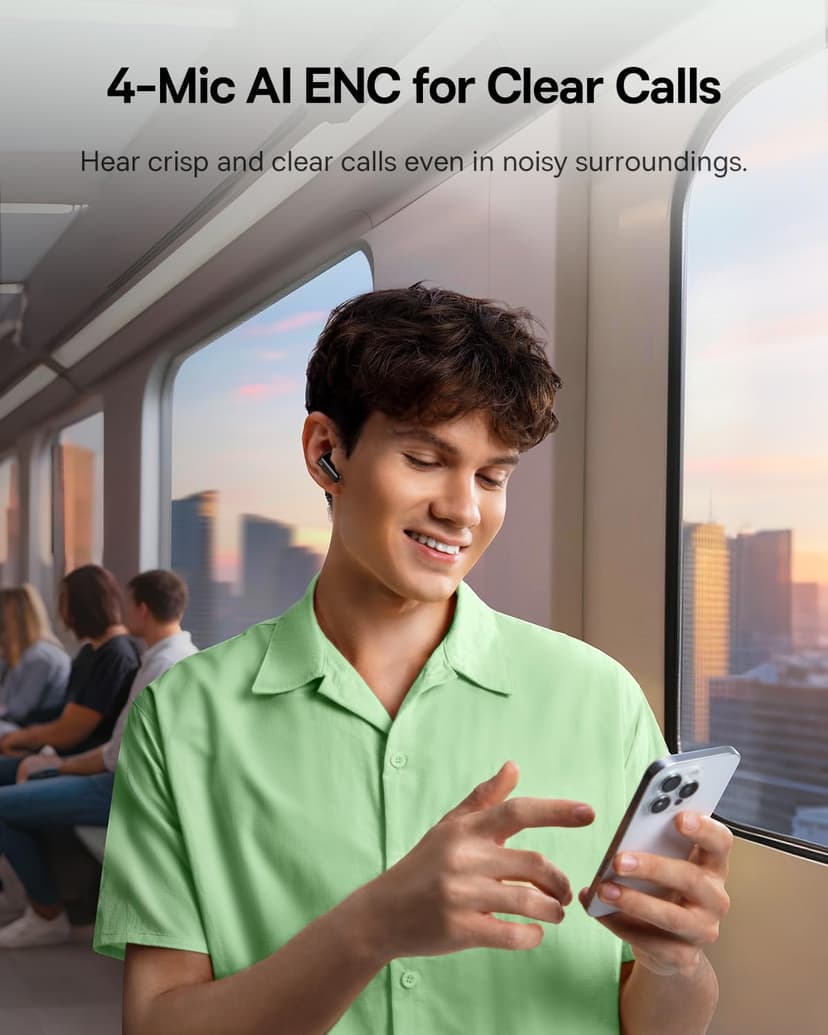 Baseus Bass BP1 NC Hybrid Active Noise Cancelling Wireless Earbuds, 12mm Super-Bass Driver, 41H Playtime, Bluetooth 6.0, IP55 Waterproof, 4-Mic AI ENC, 24 Customizable EQ