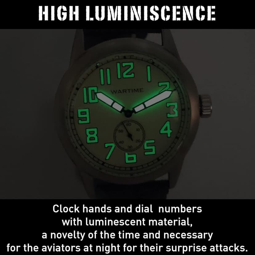 WTI WORLD TIME INTERNATIONAL WARTIME | WW2 Military Watch – Vintage USAAF Watch, Swiss-Quartz Movement with Canvas strap and leather lining, 10 ATM Water Resistant. The Perfect WW2 Memorabilia. Mens Watches for Ever