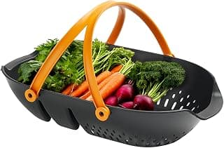 Harvesting Basket Doubles as a Colander to Collect, Transport and Clean Vegetables and Fruits, Garden Accessories Fiskars Garden Harvest Basket with Tool Caddy, Container for Gardening B08Q8N7PBN