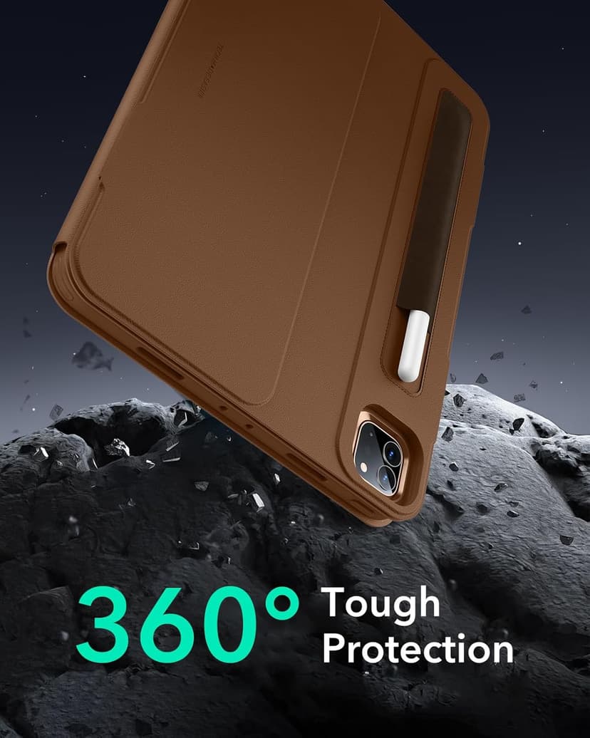 ESR for iPad Pro 12.9 Case (6th/5th Generation, 2022/2021), Removable Magnetic Cover, Adjustable Portrait/Landscape Stand with Raised Display View, 9 Standing Angles, Shift Series, Brown