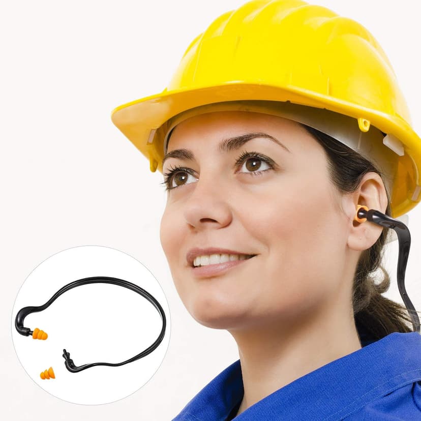 BBTO Banded Earplugs for Shooting Range Band Ear Plugs Lightweight Silicone Earplugs for Hearing Protection, Noise Reduction, Work, Construction, Sleeping, Concerts, Sports Racing(Orange,4 Pcs)