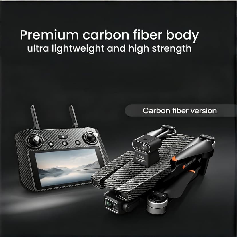 AE86ProMax+Drones with Camera for Adults 4K Video,Touch Screen Tablet Remote and 3-Axis Mechanical Gimbal, 5G Digital Transmission, 360° Laser Obstacle Avoidance, GPS Auto Return,Three 8000mAh 45 Mins Long Endurance, 500g Payload, Smart Follow Waypoint Flight Foldable Quadcopter, Up to 5 Miles Range (Carbon Fiber, 3 Batteries)