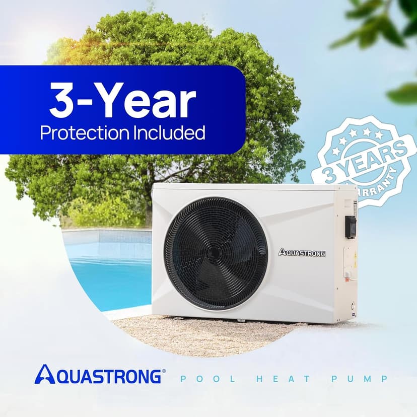 AQUASTRONG Inverter Swimming Pool Heat Pump,Pool Heater for Above Ground and Inground Pool Heating and Cooling Pool Heater, Smart WiFi Control Pools Up to, 9000 Gallons