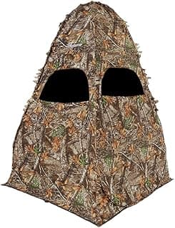 Ameristep Outhouse Lightweight Durable Hunting Spring Steel Mossy Oak Break-Up Country Ground Blind - 1 Hunter Concealment - Easy Setup & Takedown