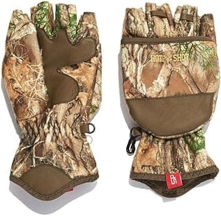 HOT SHOT Men’s Camo Cyclone Stormproof Pop-Top Mittens - Realtree Edge Outdoor Hunting Camouflage
