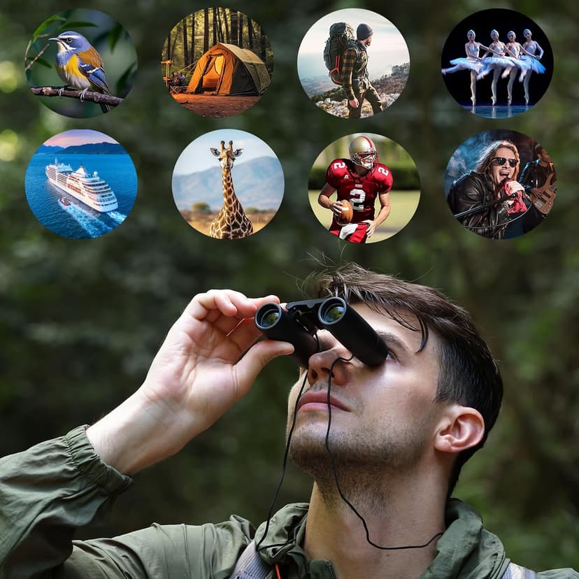 POLDR 12X25 Small Pocket Binoculars Compact Adults, Mini Kids Binoculars Boys for Bird Watching, Concert Theater Opera