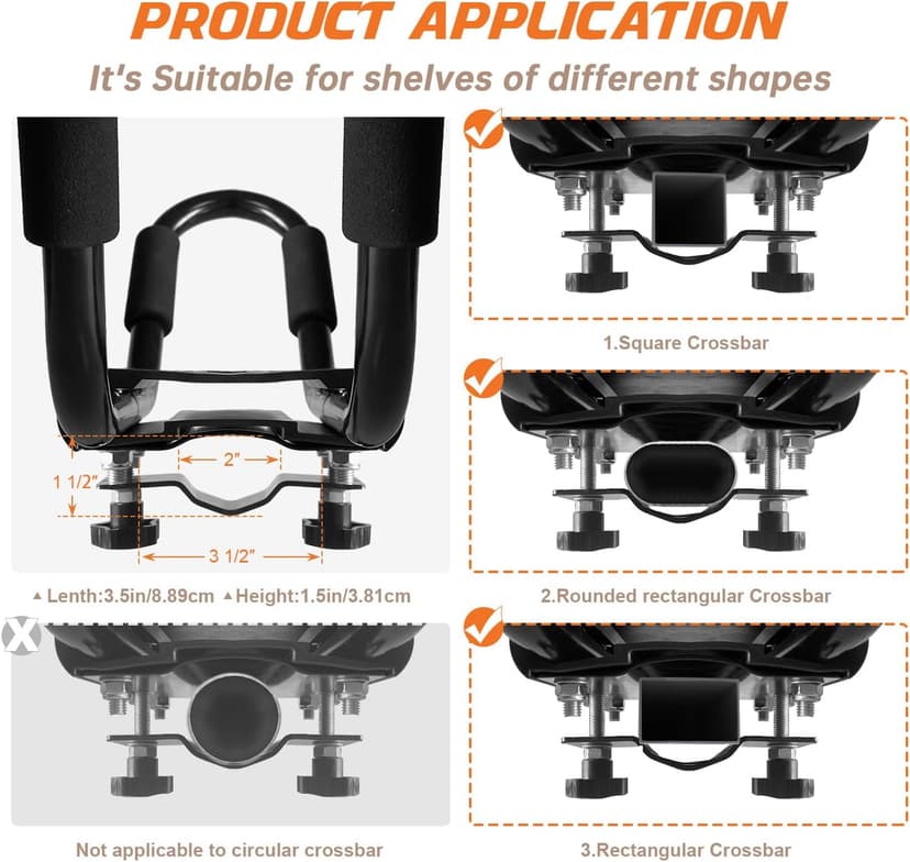 Kayak Roof Rack, 2 Pair J-Bar Roof Rack with 4 Ropes. Heavy Duty Kayak Roof Carrier for Your Canoe SUV and Trucks