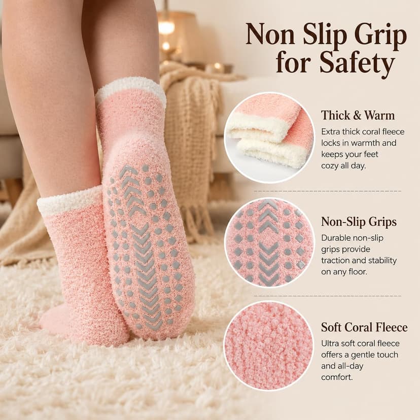 Soft Thick Plush Warm Socks, Christmas Winter Gifts for Ladies,Comfortable Indoor Home Socks, Sleep Slipper Socks Fuzzy Socks for Women Fluffy Cozy Slipper Socks Fall Halloween Socks Gifts B0DKF8CRWW