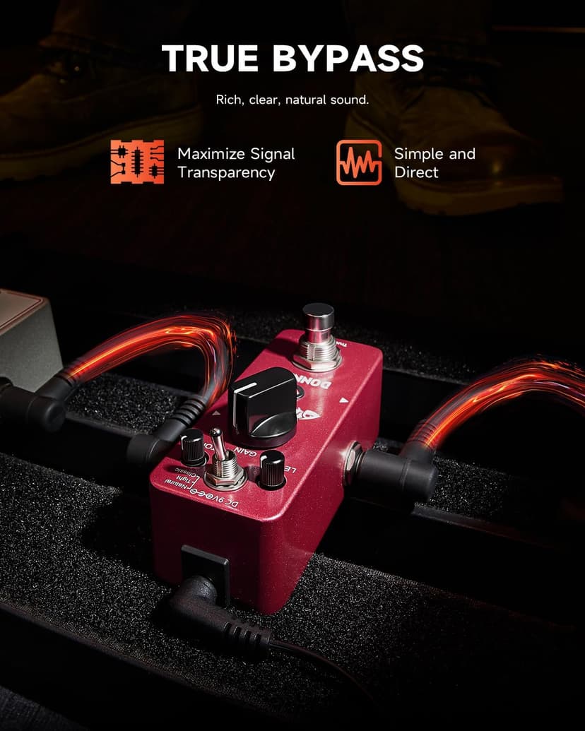 Donner Distortion Guitar Pedal, Morpher Mini Distortion 3 Modes Natural, Tight, Classic Crunch 80s Metal for Electric Guitar True Bypass