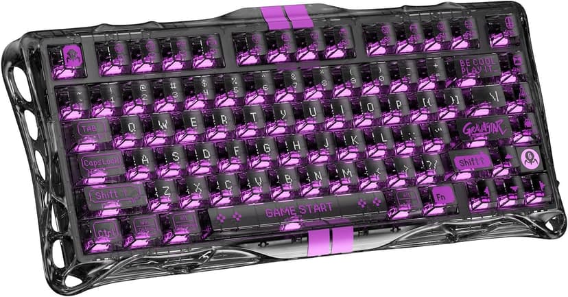 GravaStar Mercury V75 Lite Hall Effect Magnetic Gaming Keyboard – 8KHz Rapid Trigger Wired 75% Keyboard, Adjustable Actuation, Hot-Swappable Switches, Transparent RGB for PC/Mac