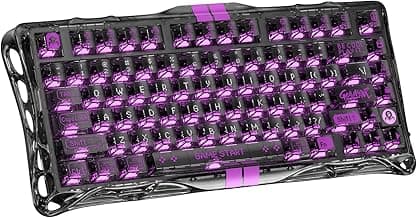 GravaStar Mercury V75 Lite Hall Effect Magnetic Gaming Keyboard – 8KHz Rapid Trigger Wired 75% Keyboard, Adjustable Actuation, Hot-Swappable Switches, Transparent RGB for PC/Mac