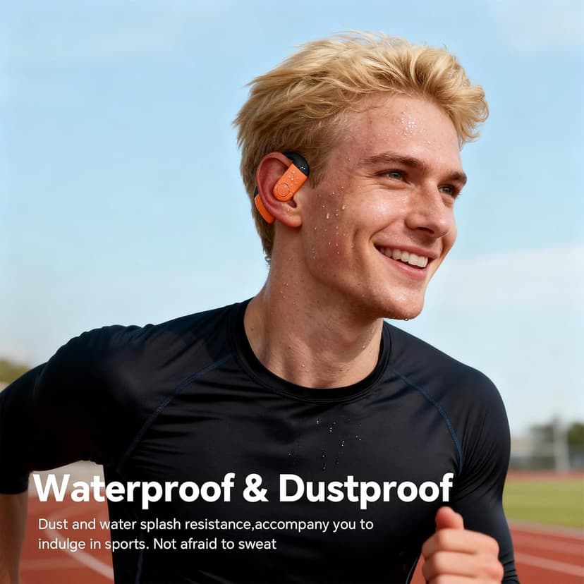Xmenha Single Bluetooth Phone Earpiece Earbud One Ear Piece Open Ear Bud Air Bone Conduction Earbud Earless Out of Ear Headphones Bluetooth Wireless Headsets with Microphone Earhook for Work