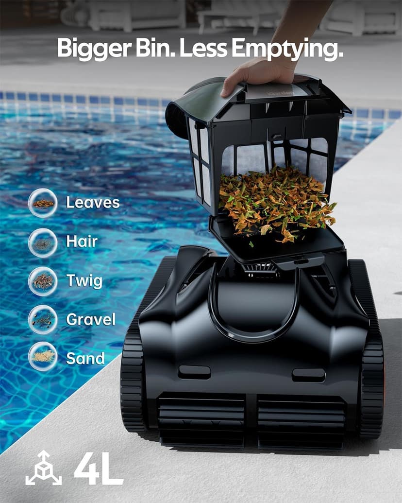 (2026 Upgrade) iGarden Pool Cleaner K60, 6H Cordless Robotic Pool Vacuum for Inground & Above Ground Pools, AI Timer, Smart Navigation, Floor, Walls&Waterline Scrubber, Touchscreen, Auto-Parking