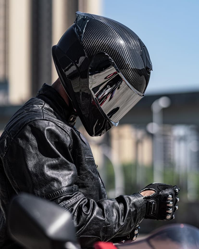ILM Carbon Fiber Motorcycle Helmets Lightweight Full Face Dual Visor Helmet with Rear Wing Pinlock Compatible Motorbike Street Bike DOT ECE Men Women Model 861C (CarbonFiber3K, L)