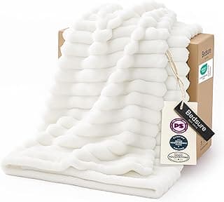 Bedsure GentleSoft White Throw Blanket for Couch - Cozy Blanket for Women, Cute Fleece Throws for Girls, Teacher Gifts Birthday Gifts for Women Men Mom, Room Home Dorm Decor, Off White, 50x60 Inches