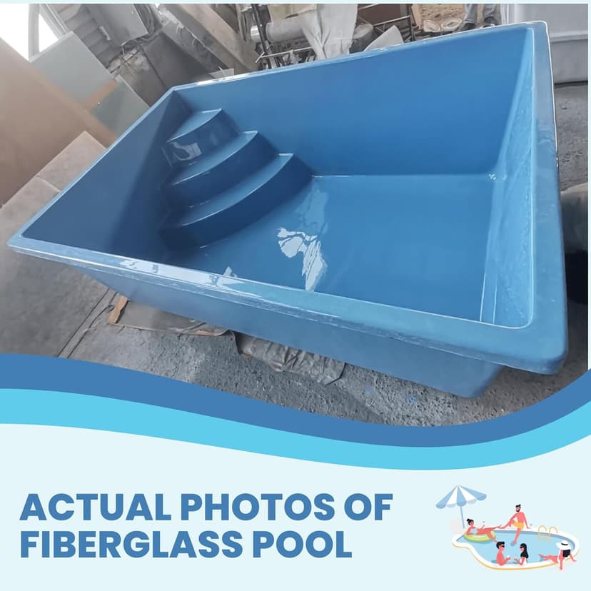 Versatile Fiberglass Pools In Ground Pools - Excellence Prefab Pools with 10 Styles and Customization Options (9.84'×6.56'×3.28')