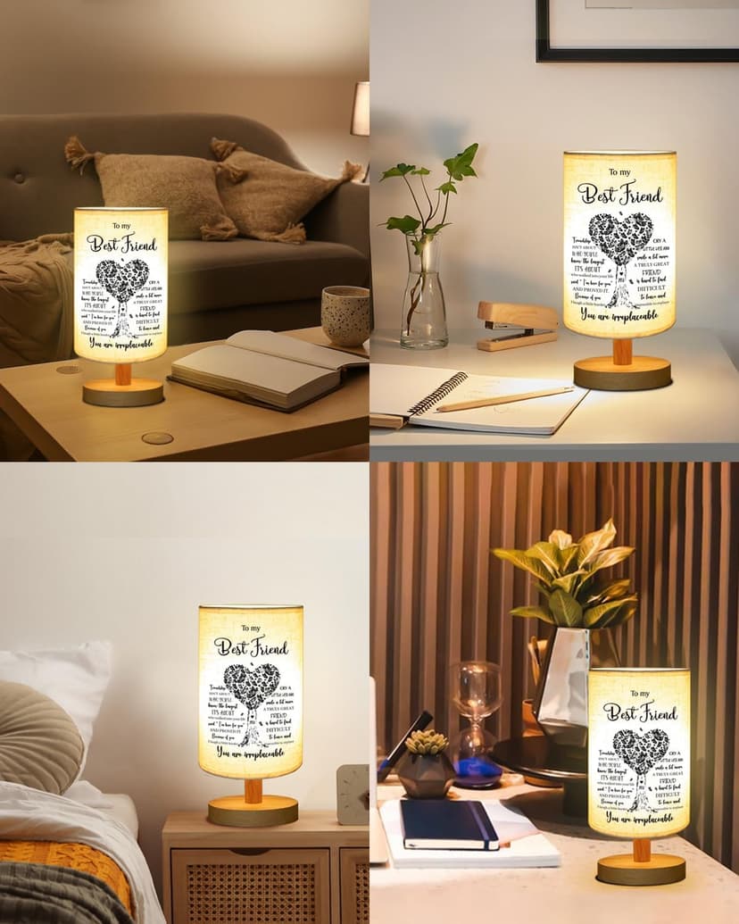 Best Friend Birthday Gifts for Women, to Bestie Fabric Table Lamp B0GH8LWVQR