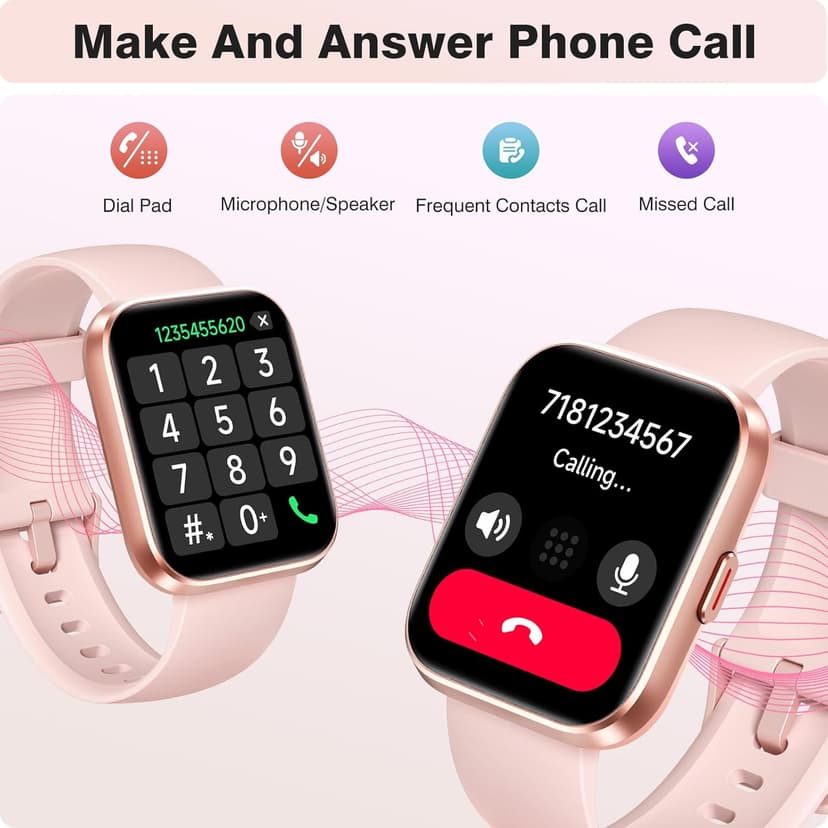 Fitpolo Fitpolo Smart Watches for Women Android iPhone, 1.8'' Women Smartwatch with Alexa Built-in, Bluetooth Calls, IP68 Waterproof, 7 Days Battery, Heart Rate/Sleep/SpO2 Monitor, 110 Sports Mode