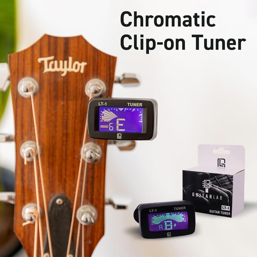 Guitar Accessories Kit by Guitar Lab – Premium Metal Tin with Guitar Strap, Capo, Tuner, Picks for Acoustic, Bass, Electric & Ukulele Guitars – Ideal Guitar Gifts for Men, Beginners, and Pros