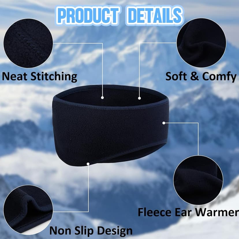 Huachi Ear Warmers for Women Men Winter Running Headband, Ear Muffs Ear Covers for Cold Weather