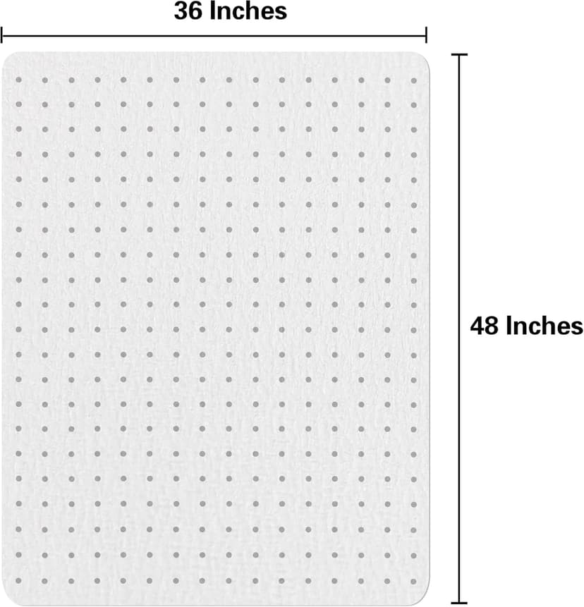Plastic Office Chair Mat for Carpeted Floors, Heavy Duty Floor Mat,Eco-Friendly Series Studded Carpet Desk Chair Mats-36'' x 48'' (36 inches X 48 inches- NO Lip)