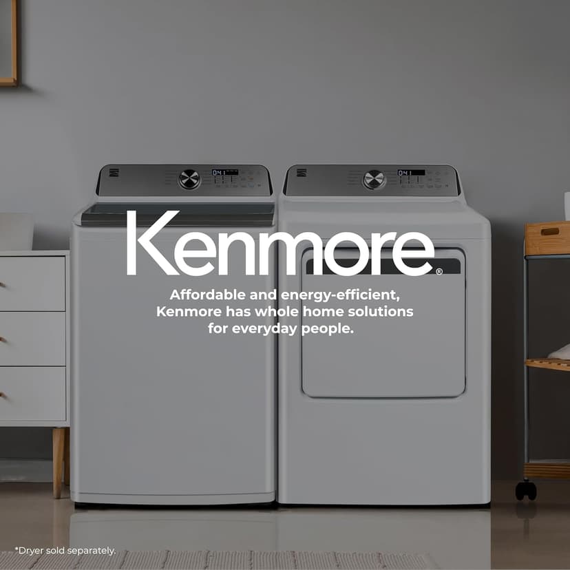 Kenmore 4.5 cu. ft. Top Load Washer with Triple Action Impeller for Tough Dirt & Stains - Reduce Laundry Time with Accela Wash & Express Wash - LED - White
