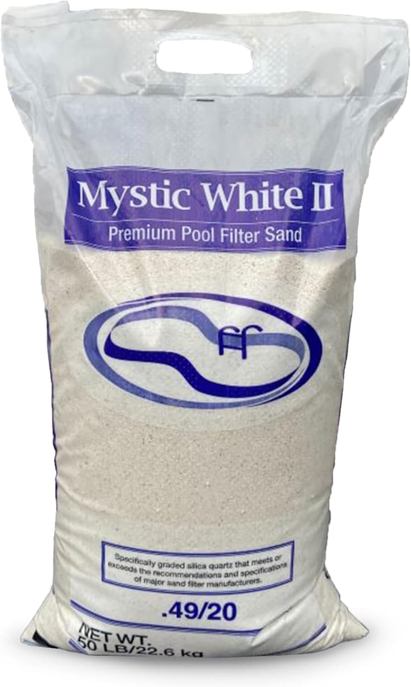 U.S. Silica Mystic White II Sand for Above Ground and Inground Pool Filter Pumps, 50 Lb - Accessories and Supplies for Swimming Pool System Cleaning and Maintenance