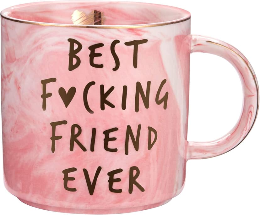 Hendson Best Friend Birthday Gifts for Women - Best F Friend Ever - Funny Friendship Gifts for Women - Gifts for BFF, Bestfriend, Besties, Sister, Her, Woman - Cute Pink Marble Mug, 11.5oz Coffee Cup B08F25XZR1