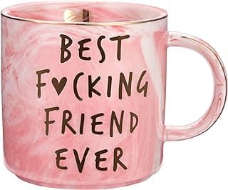 Hendson Best Friend Birthday Gifts for Women - Best F Friend Ever - Funny Friendship Gifts for Women - Gifts for BFF, Bestfriend, Besties, Sister, Her, Woman - Cute Pink Marble Mug, 11.5oz Coffee Cup B08F25XZR1