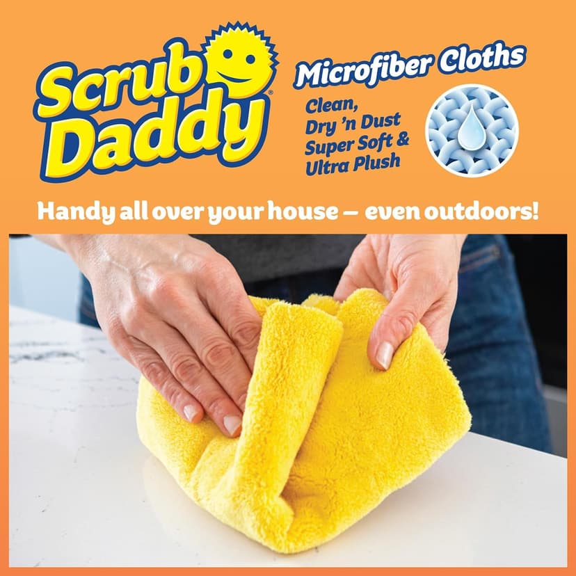 Scrub Daddy Household Cleaning + BBQ Bundle - BBQ Daddy Bristle Free Grill Brush - 2 Microfiber Cleaning Towels - All Purpose Cleaner PowerPaste Cleaning Paste + Scrub Mommy Sponge B0DQT39KBV