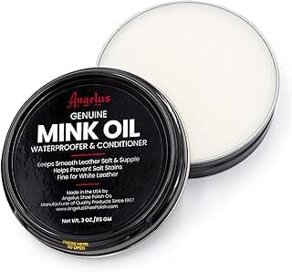 Angelus Mink Oil for Leather Boots 3 oz Metal Tin | All-Natural Leather Conditioner, Cleaner, Waterproof, Soften, & Restore- Made in USA