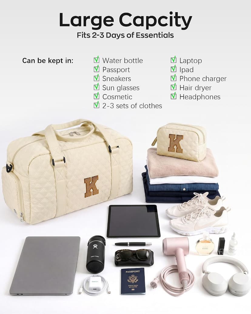 Girl Gifts, Kids Overnight Bag, Birthday Gifts for Women Daughter Sister Friends 8 9 10 11 12 13 14 15 16 17 18 Year Old Girl Duffle Bag Teen Girl Gifts Trendy Stuff Initial Travel Weekender Dance Bag B0DT6QHCXW