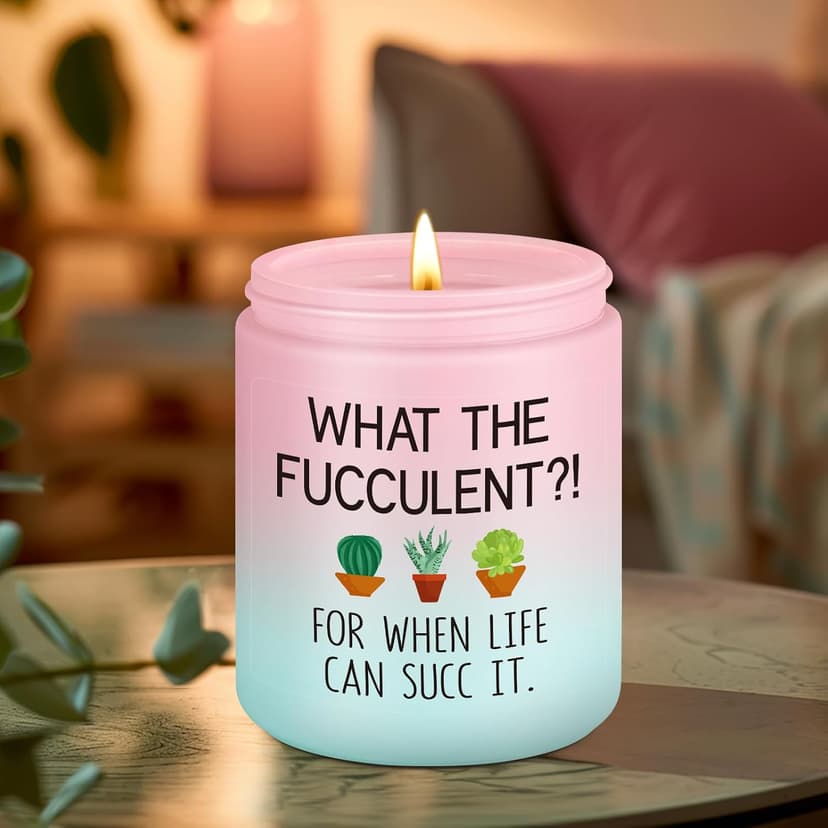 Pick Me up, Break up Gifts for Women Her, Funny Birthday Christmas Cool Gifts for Plant Lovers Mom Lady Friend Wife Miracu Succulent Candle, Get Well, Cheer up, Plant Lover Gifts for Women B0BJ2RSYBB