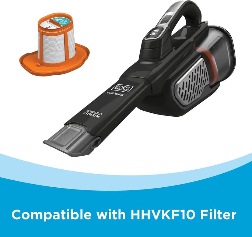 BLACK+DECKER dustbuster Portable Vacuum Cordless Handheld, Small Hand Vacuum Cleaner for Dorm Home and Car, Powerful 20V AdvancedClean+ (HHVK515J00FF)